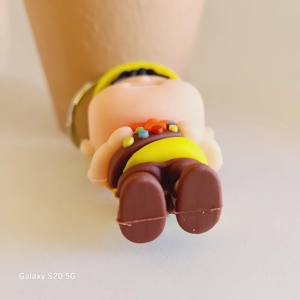 Cute Cartoon Boy Keychain Yellow Hat Red Scarf‎ Backpack Charm NEW Collectible